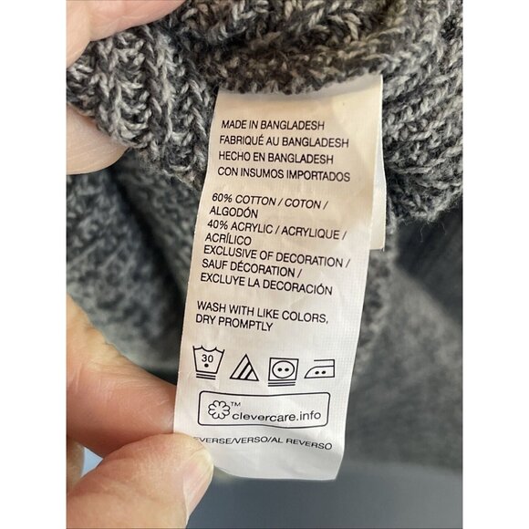 Izod Cardigan Men's Large Gray Knit Cotton Blend Long‎ Sleeve Full Zip Sweater - Picture 12 of 14